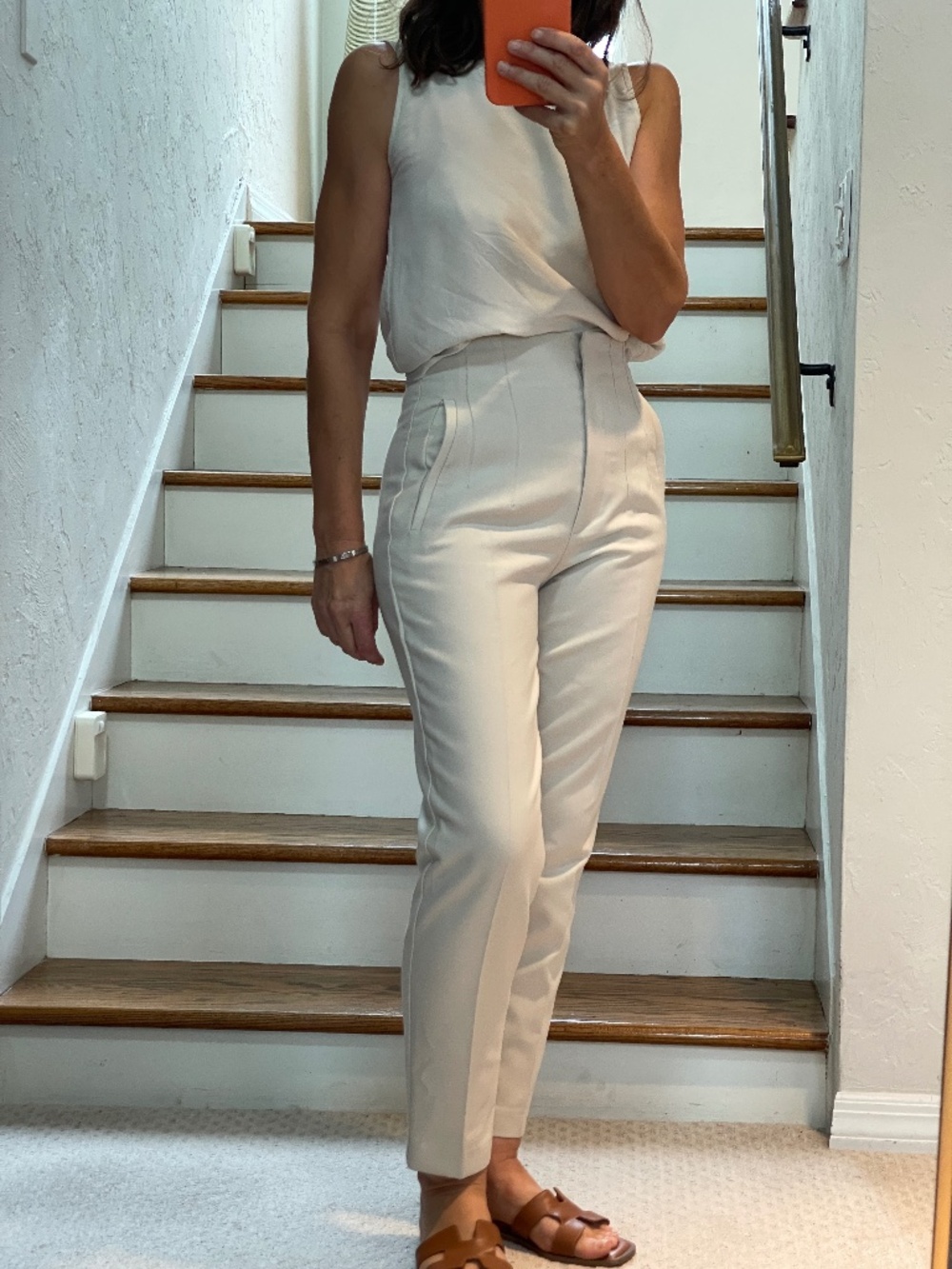 Zara  ivory high rise formal tapered pants women XS